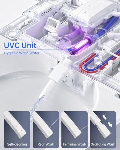 Image of EPLO Smart Toilet Bidet with Auto Open Close,1000 Gram MaP Flush Score,Foam Dispenser, ADA Comfort Height, Moving Dryer,Auto Flush,Heated Seat,One Piece Elongated Toilet with Tank Built in U8MAX