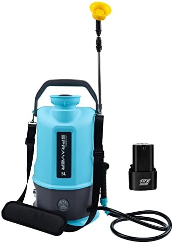 LAWNFUL 1.35 Gallon Battery Powered Sprayer for Long Time Spray, Garden Sprayer & Weed Sprayer with Adjustable Sprayer Wand and Multiple Nozzles
