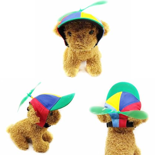 MEISO Hut für Hunde und Katzen, verstellbarer Baseballhut mit abnehmbarem Propeller für kleine Hunde und Welpen (L)