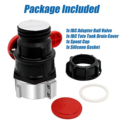 Ibc Tote Valve, 2.95" Coarse Thread Ibc Tote Adapter, S75X6 (75 Mm) Npt Dn50 Heavy Duty Tote Tank Drain Ball Valve Connector Replacement For Ibc Tote Water Liquid Container #TOP5
