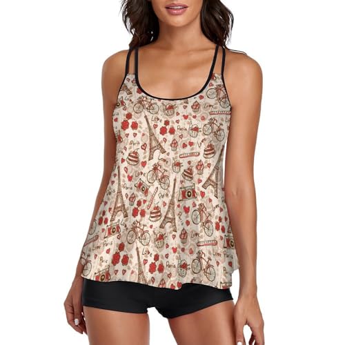 Trajes de baño para mujer tankini que disimula y da seguridad con pantalón corto