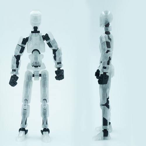 Image of Dummy 13 Action Figure Robot | Fully Articulated 3D Printed Robot Toy | 5.4-inch Collectible Figurine | Matte Finish| Unassembeled (Semitransparent-Black)