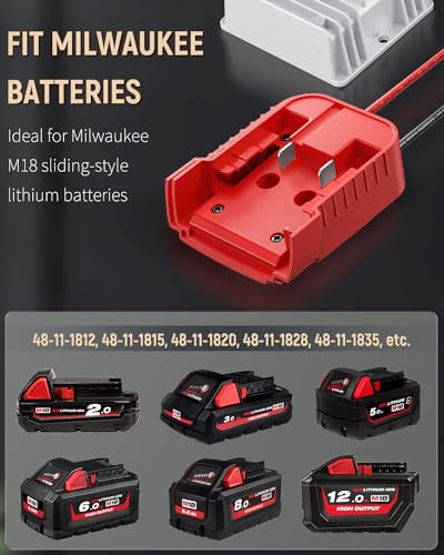 Image of Vibit 18 V to 12 V Step-Down Converter for Milwaukee M18 Battery, DC Power Adapter, Voltage Reducer Transformer 180 W Buck Converter Regulator for Golf Cart RC Car Truck Light & DIY