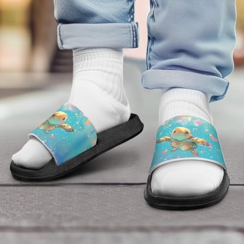 UNICEU Animal Print Slides Sandals for Kids Quick Dry Slip On Lightweight House Slippers Comfort Non-Slip Shower Indoor Shoes4