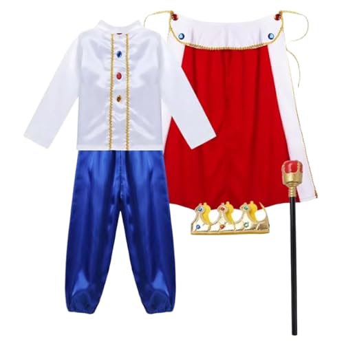 Kreeqe Regal Prince Storybook Costumes For Adults Male Book Characters To Dress Up As Magical Royalty In Classic White(white,120cm)