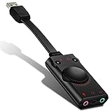 KOTION EACH 2.0 3D Virtual 7.1 Channel USB External Sound Card Adapter for PC Laptop Windows Mac OS Linux, AFUNTA Audio Adapter Cable, No drivers Needed