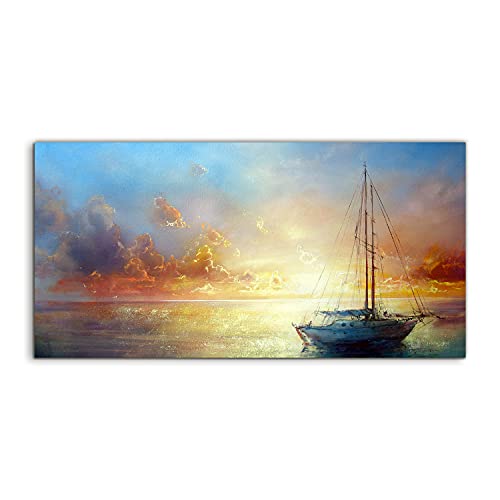 Photo art trempé Coloray Sunset port 120x60cm le choix d'un tableau en verre haut de gamme
