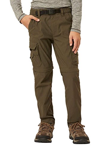UNIONBAY Boy's Youth Convertible Lightweight Comfort Stretch Cargo Pants/Shorts (X-Small, Dk Reptile)