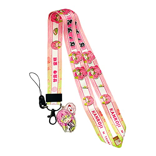 Anime Lanyard,Lanyard for Key,Keychain,Neck Kawaii Lanyard,Kanroji Mitsuri Lanyard for ID Badges,Cell Phone Caseï¼ŒPink Lanyardï¼ŒLanyard for Women Men Teachers Teens Girls Boys