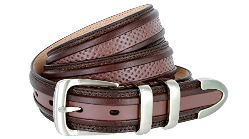 Genuine Perforated Center Leather Golf/Dress Belt 1-1/8" Wide2