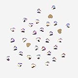 60pcs 4x3mm Glass Ab Crystal Heart Shape Flatback 3d Nail Art Diamond Rhinestones Glitter Jewel Deco