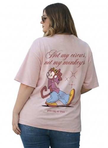 T-shirt imprimé femme confortable et ample JUNEBERRY en grandes tailles