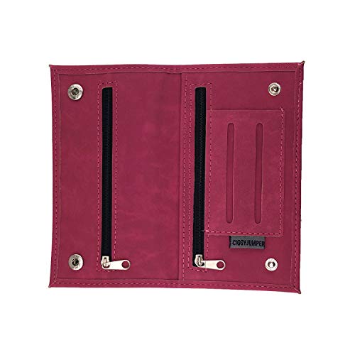 Bolsa de Tabaco Ciggy Jumper® en Cuero de Primera Calidad con Compartimento de folletos Simple, Doble o Largo, bosa de Tabaco,con Compartimento de Filtro