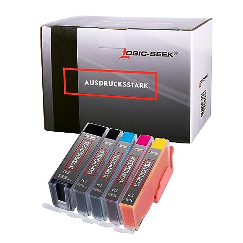 Logic-Seek 5X Tintenpatrone kompatibel für PGI580 CLI581 XXL Multipack für Canon Pixma TR8550 TS705 TS6350 TS8350 TS9150 TS9550