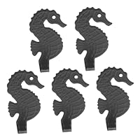 Cabilock 5pcs Heavy Duty Self Adhesive Seahorse Wall Hooks No Drill Towel Hangers for Bathroom Kitchen Door Flexible Storage for Clothes Towels and Utensils