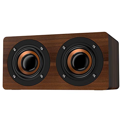 Wooden Bluetooth Speaker, Wireless Retro Heavy Bass Music Player Support Fm Radio Alarm Clock Function For Home Office Idea Gift For Friends(Brown Grain) #TOP7