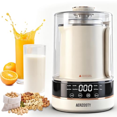 10 in 1 Nut Milk Maker Machine, 40oz/1.0L Soy Milk Maker with Auto Clean/24H Delay/Keep Warm/Boil Water, Almond Milk Maker for Homemade Oat, Juice, Milk Shakes, Plant Based and Dairy Free Beverages