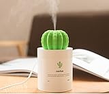  Humidificador USB, 280 ml Mini Cactus Ultrasonido Humidificador de Aromaterapia, Purificador de Aire de Niebla Fresca, de Bajo Ruido Para uso con Coche, OfficeDesk, Hogar