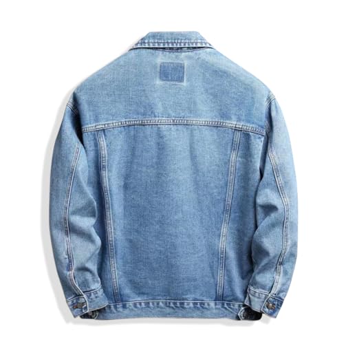Image of voeeron Denim Jacket Men Durable Comfortable and High Performance Jean Jacket Men