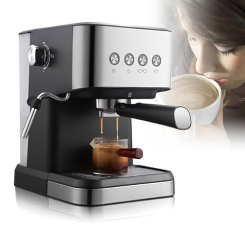 Máquina de espresso con espumador de leche, presión de 20 bares, tanque extraíble de 1,5 L, jarra de acero inoxidable, para el hogar y la oficina