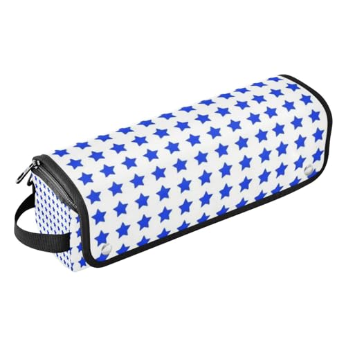2-en-1 Estuche de viaje para rizador y tapete resistente al calor con cierre de cremallera Organizador impermeable para planchas de pelo y herramientas calientes, estilizador y volumizador para cabello patrón azul estrellado miniatura 1