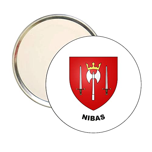 ROUND MIRROR. HERALDIC SHIELD NIBAS SOMME FRANCE