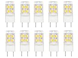 CBConcept 10-Pack, 2 Watt, 220 Lumen, Shorter<35mm G8 LED Bulb, Warm White 3000K, 20W Equivalent, Tower Type 360° Beam Angle, 120Volt, Ceramic G8 Bi-pin JCD LED Halogen Replacement Bulb,Not Dimmable