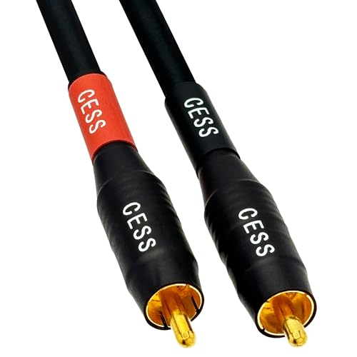 Image of CNCESS CESS-075-1f Heavy Duty Waterproof Phono RCA Male to Male Patch Cable (1 FT)