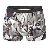 PPHGUT Calzoncillos tipo bóxer para hombre, diseño abstracto de diamantes con purpurina, para correr, viajar, uso diario, gimnasio, fin de semana, escapadas, ropa interior, Negro, M