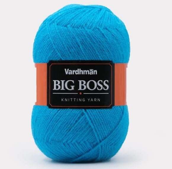 Image of NTGS Vardhman Big boss Wool Hand Knitting Soft Fingering Hank Yarn (1 Ball 200 gram Each) (Sky Blue Shade no-25, 200 Gram)