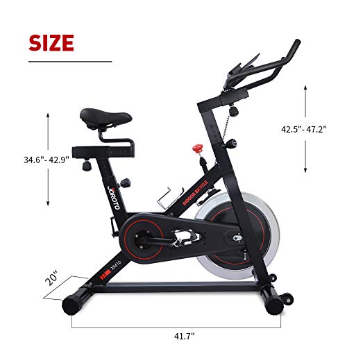 JOROTO Magnetic Exercise Bike Stationary - Belt Drive Indoor Cycling Bikes Trainer Workout Cycle for Home (Suitable Inseam: 29 to 39 inches) (XM16)