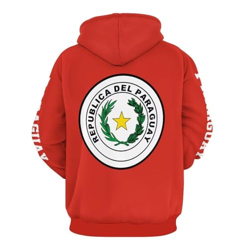 Sweat à capuche élastique imprimé drapeau paraguay pull mode grande taille