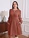 SAMPEE Fall Dresses for Women 2025 Fashion Long Sleeve Sweater Dress Tunic Winter Outfits Clothes Plus Size Caramel 2XL