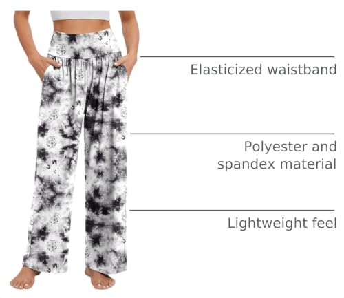 Image of Gracyoga Womens Wide Leg Yoga Pants Flowy Lounge Pajamas Pants with Pockets | High Waisted Sweatpants Bottoms, Comfy Palazzo, Lightweight Breathable, Casual Loose For Summer Fall Winter,Daily Wear