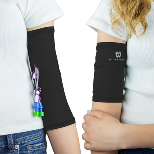 Mighty Well PICCPerfect PICC Line Cover: Soft Touch Double Layer PICC Line Arm Cover Solid Black Medium