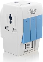 Hi-PLasst 3 Pin Multi Plug | Universal Conversion Multiplug with Type A and Type C USB Charger | Universal Travel Adapter with Individual Switch & LED Indicator | 3 Way Plug Extension with Fuse