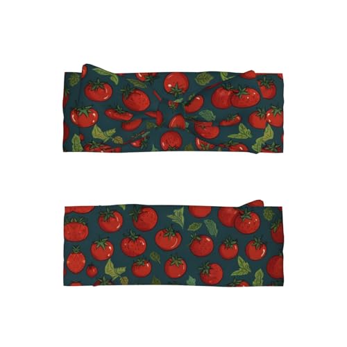 Tomato cartoon background Pattern baby bow headband - Elastic and comfortable, suitable for photo shoots, parties, and daily wear2
