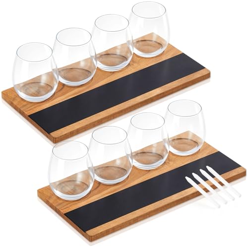 Marsui Wine Flight Tasting Set, Includes Wooden...