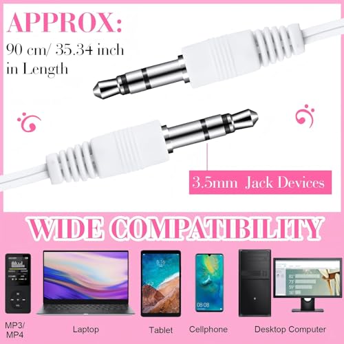 Image of Konohan 100 Pcs Bulk Earbuds with Wire Basic Headphones in Ear for Libraries Laptop, No Microphone 3.5 mm Jack Earbuds Dot Headphones, Individually Bagged (Pink)
