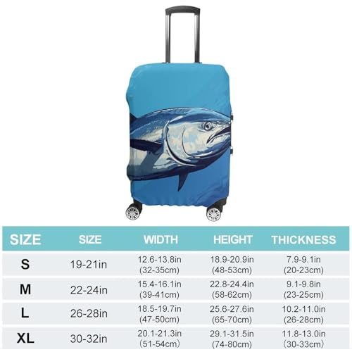 Carry on Luggage Cover Colorful Tuna Suitcase Covers for Luggages Tsa Approved Travel Luggage Sleeve Protector Elastic Suitcase Protector Anti-Scratch Washable Fits 19-30 Inch Case -XL2