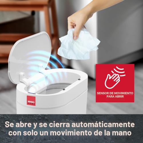 Cubo de basura con sensor de 5L Sensio Home automático blanco 2