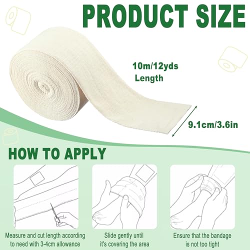 Image of Elastic Tubular Support Bandage, Stockinette Tubing for Arm, Legs, Knees, Compression Tube Bandage Roll for Tissue Support 3.6 inch x 11 yd (Size E)