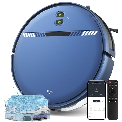 Image of Robot Vacuum Cleaner, Smart Robotic Vacuum Wi-Fi Connected, App Control, Compatible with Alexa and Google Assistant, Automatic Self-Charging Robot Vacuum Perfect for Pet Hair, Carpets and Hard Floors