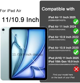 m.tk moveteck iPad Air 11 inç ile Uyumlu Manyetik Kılıf, iPad Air 4/5/6. Nesil 10.9 inç, Siyah - Görsel 3