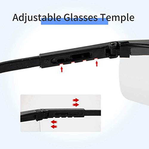 Ohwekit Safety Goggles Protective Eyewear Goggles, Clear Anti-fog/Anti-Scratch Adjustable Temple Safety Glasses over Prescription Glasses, Black Frame