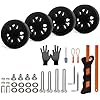 4PCS Luggage Wheels Replacement, OD 2 inch/51mm TPU Rubber Smooth Silent Double-Row Spinner Wheels for Suitcase, Trolley Bag, Drawbar, Travel Box Caster Repair, Black