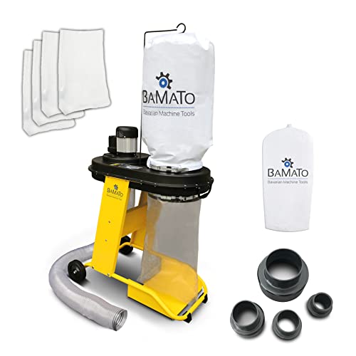 BAMATO SET AB-550_SET2 | Absauganlage AB-550 | inkl. Adapter Set und 5 Spänesäcke & Filtersack | 1150 m³/h Absaugleistung | Späneabsaugung Späneabsauganlage Holzabsaugunganlage Absaugung