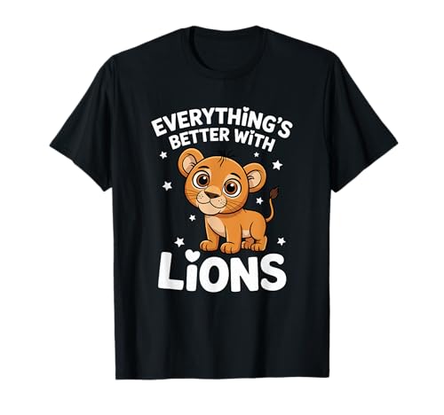 Lindo amante de los leones adultos o niños niñas leones Camiseta