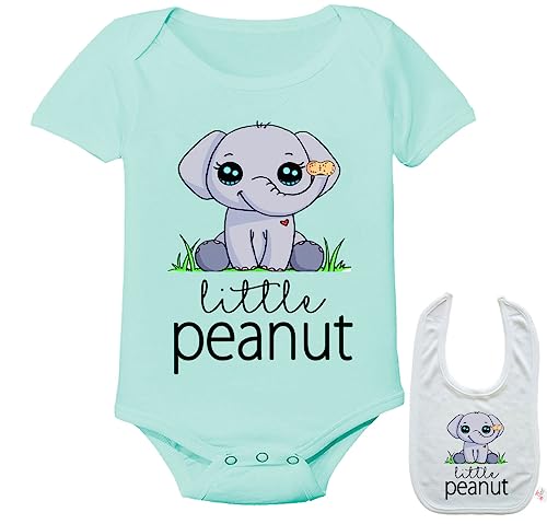 Image of Little Peanut -Cute Novelty Funny Elephant Infant Baby bodysuit onesie & bib