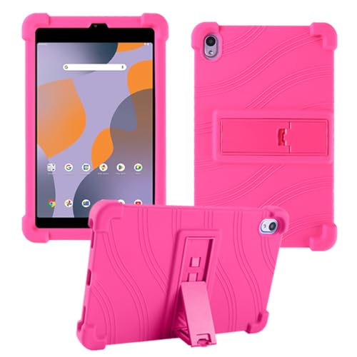HminSen Case for Walmart Onn 8 inch Tablet 2024 Model (100135923) Kids Friendly Soft Silicone Adjustable Stand Cover for Onn 8 inch Gen 4 2024 Tablet Case (Rose)